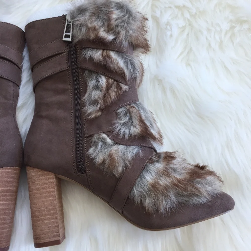Charles By Charles David Faux Fur Belted Boots